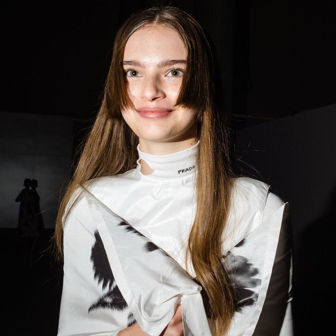 Prada - When your first runway went well. 
Introducing @vira.bosh, a fresh face for the debut collection by co-creative directors #MiucciaPrada and #RafSimons.
#PradaSS21. 
Photo @arnold_daniel
Discov...