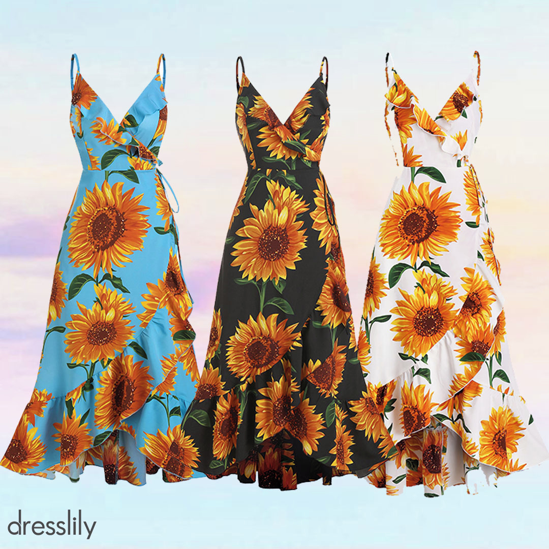 Dresslily - 🌻Timeless sunflowers prints!! Which one is your favorite?⁣
👉Search: "Sunflower Print Spaghetti Strap Wrap Maxi Dress"⁣
💕CODE: MORE20 [Get 22% off]⁣
#Dresslily