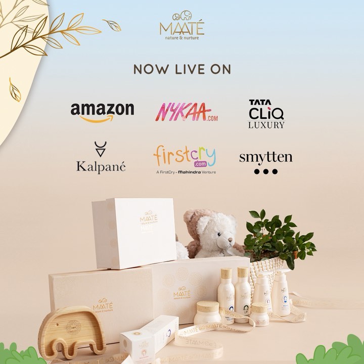 MAATÉ - It’s an immense pleasure to announce that MAATÉ is now available on 
-@Amazondotin
-@mynykaa
-@tatacliqluxury
-@kalpane.in
-@firstcryindia
-@getsmytten
Our goal is to have our Nature-friendly...