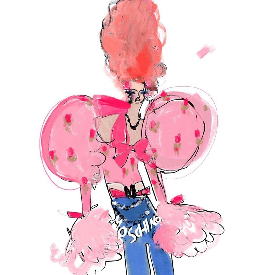 Moschino - Moschino @annienaran #moschino @itsjeremyscott #fashionillustration #annienaranian