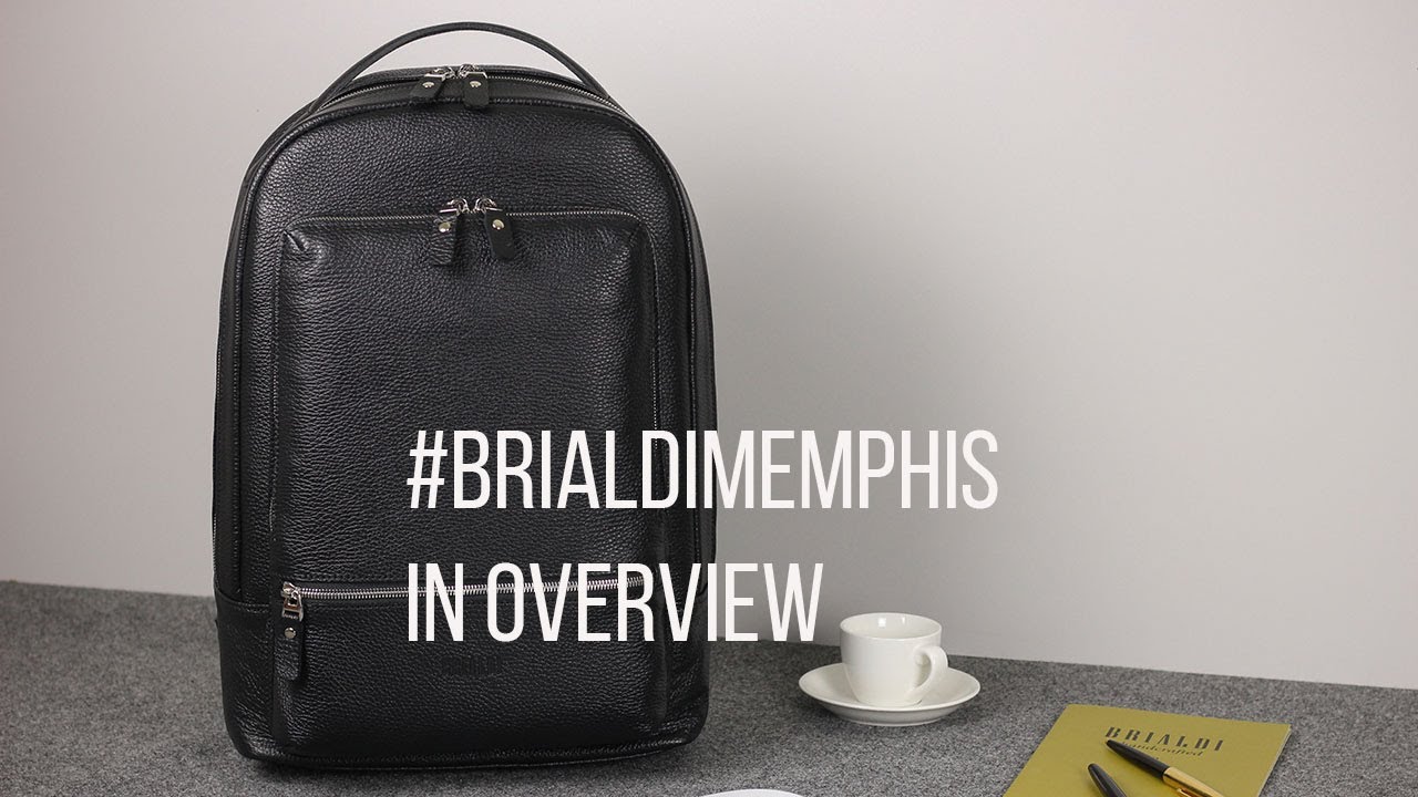 #Обзор #кожаного #мужского #рюкзака с 18 #карманами и #отделениями #BRIALDI #Memphis