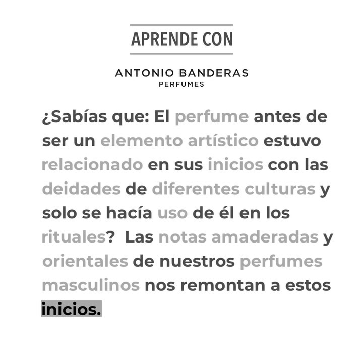 Antonio Banderas - Un ritual digno de dioses. 
______

A ritual worthy of gods. 

#ElArteDelPerfume
#AntonioBanderasPerfumes