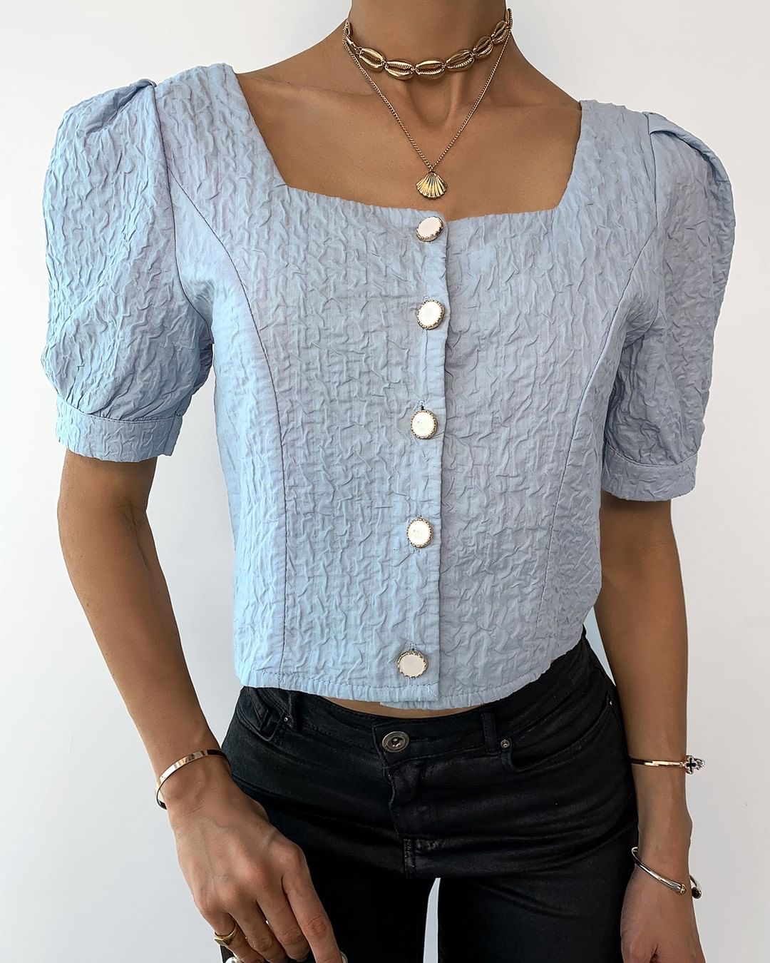 boutiquefeel_official - blouses so cute you'll wear them with your favourite jeans⁠
🔍SKU：LZD1693⁠
Shop:boutiquefeel.com⁠
 #fashion #ootd #shirt