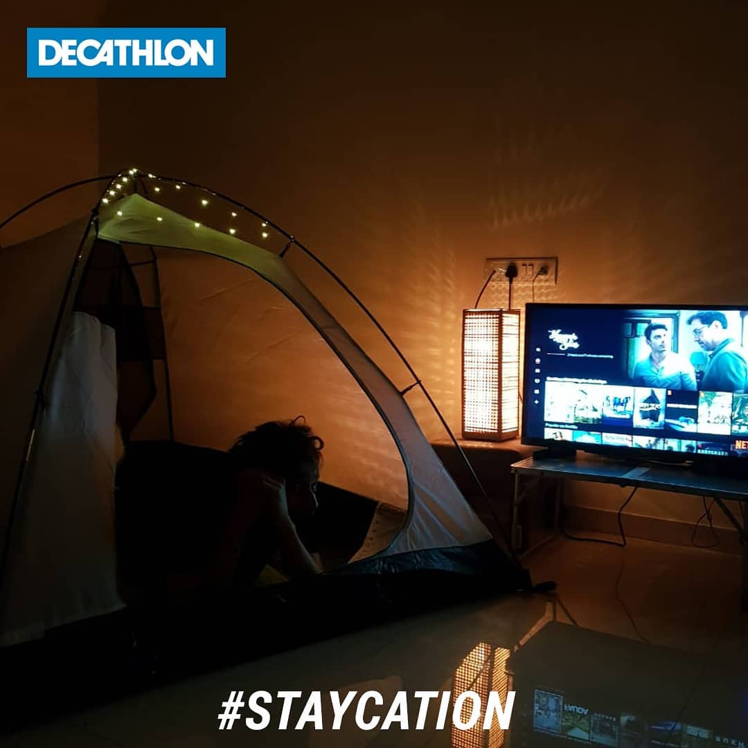 Decathlon Sports India - Go on a movie marathon from the cosiest place on earth. Go on a #Staycation 

📷 @jasseeiii

#stayindoors #takeabreak #tent #camp #discover #sport #india #decathlonsportsindia