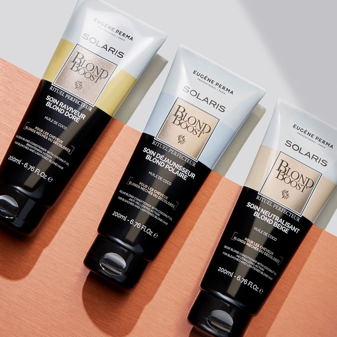 Eugène Perma Professionnel - NOUVEAUTÉ 🧴 
Parce que les cheveux blonds nécessitent un entretien régulier à domicile, nous avons créé des soins SOLARIS spécifiques pour répondre à leurs besoin...
