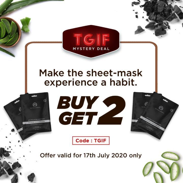 The Man Company - Buy 2 Get 2 Anti-Pollution Charcoal Sheet Masks complementary at the TGIF Mystery Deal. Hurry! Offer is valid only for 17th July, 2020 
Use code: TGIF
#themancompany
#gentlemaninyou...