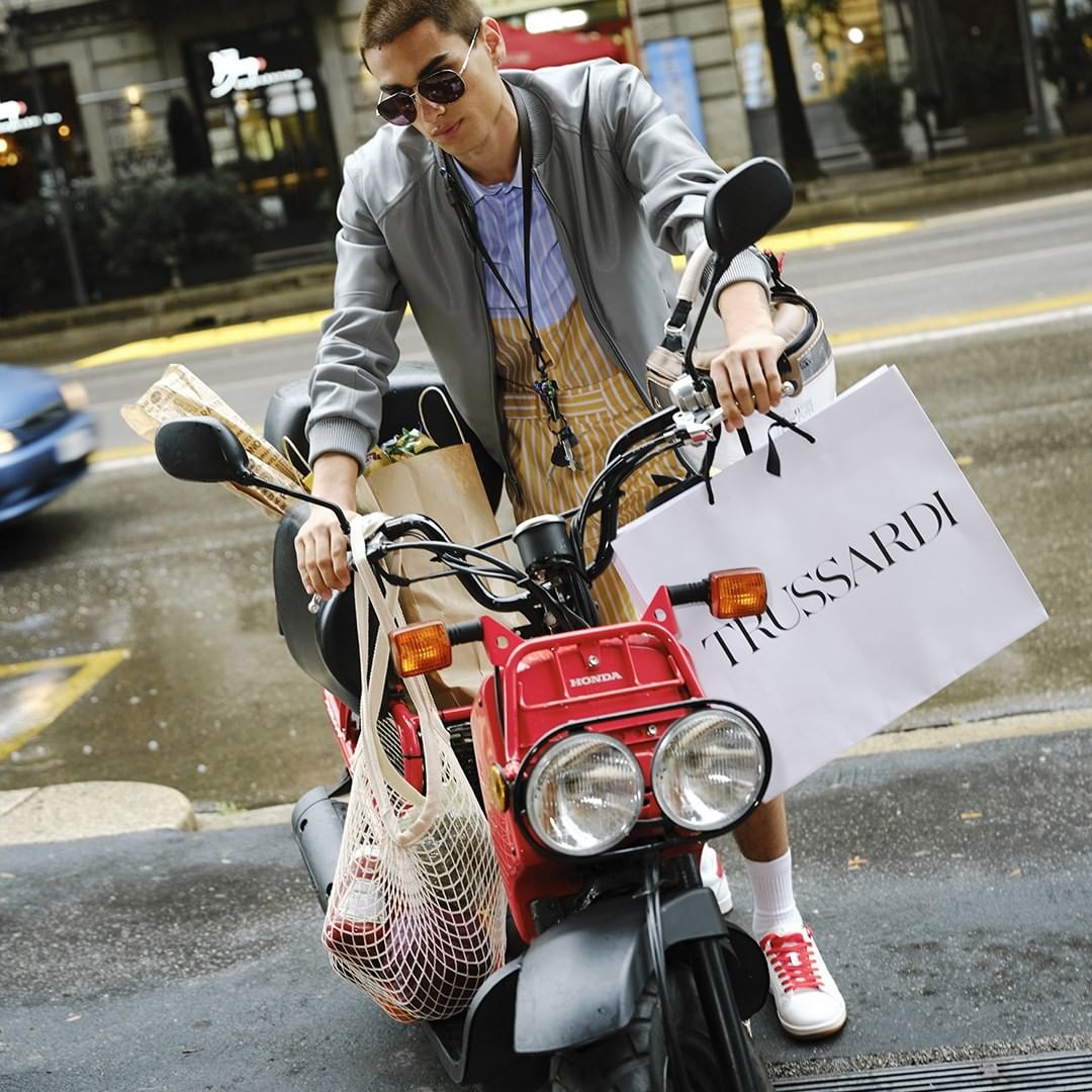 Trussardi - Weather forecast: Rain, but only if you’re out on a bike 🌧️ #TrussardiPeople #menswear #summer