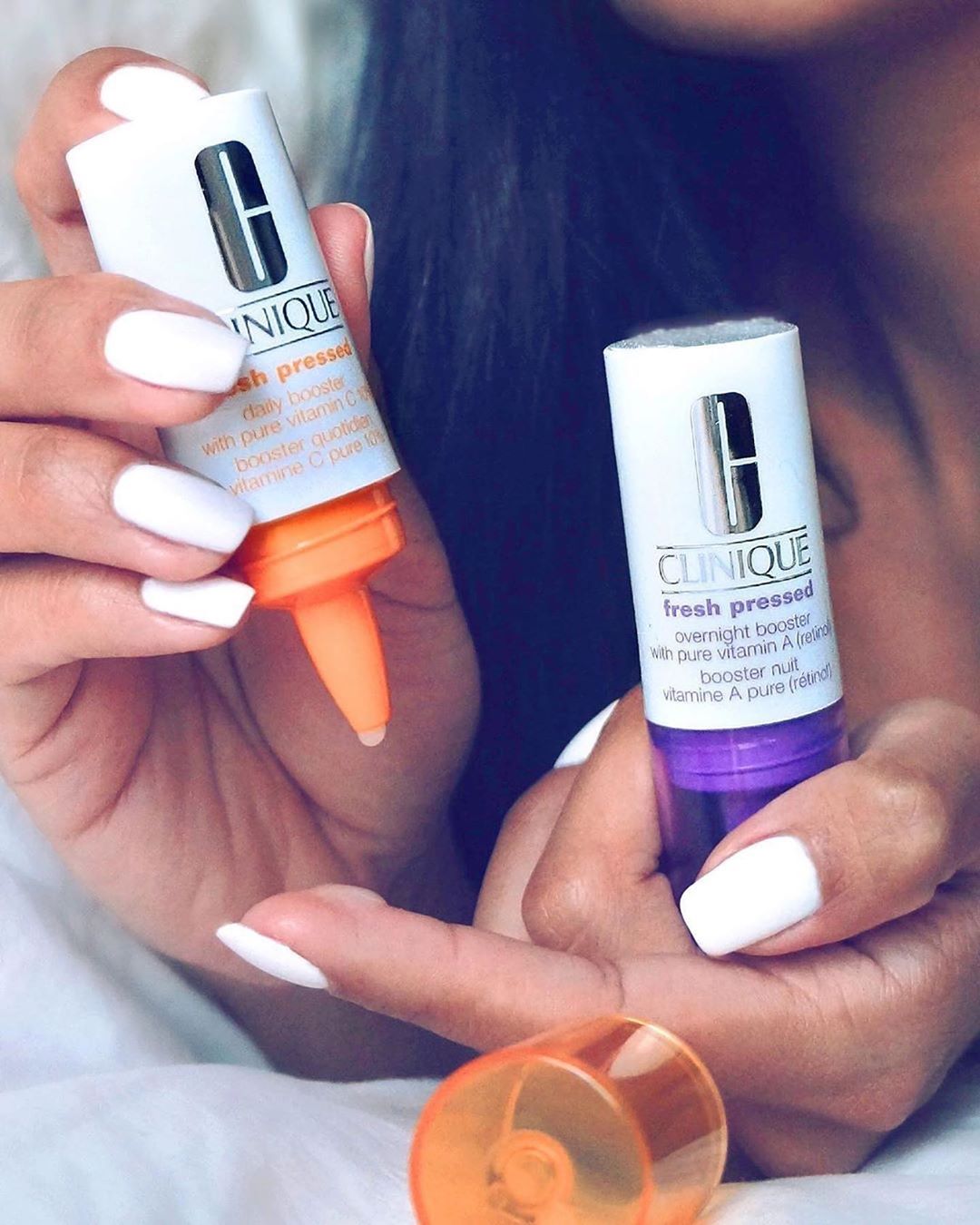 Clinique - “I mix a few pumps into my moisturizer of Vitamin C in the morning and Vitamin A at night. This will help even out and retexturize your skin,” says @carolinareal of #FreshPressed Clinical....