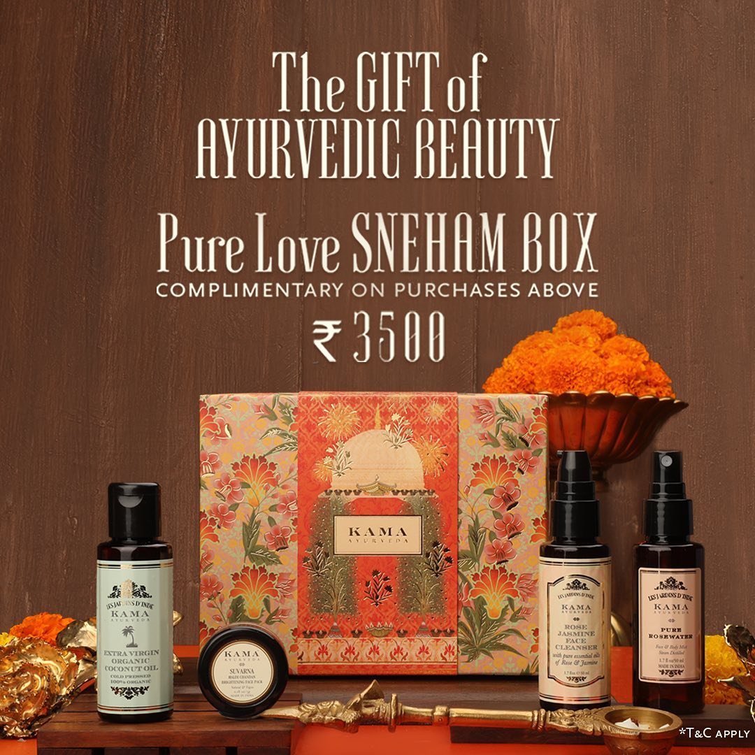 Kama Ayurveda - It’s the season of gifts! Curated for the #FestiveSeason, Pure Love Sneham Box is filled with our bestsellers & promises ultimate pampering. 

Get the #Sneham Box exclusively online, &...