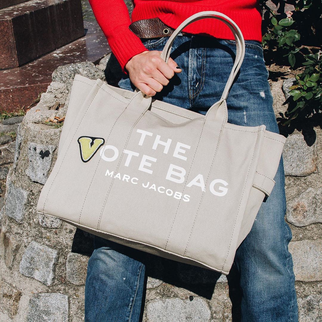 Marc Jacobs - THE Vote Bag ✌️ Transform your Traveler Tote with our limited-edition patch.

$10 from every Vote Patch sold will be donated to @WhenWeAllVote. Visit whenweallvote.org for voting resourc...