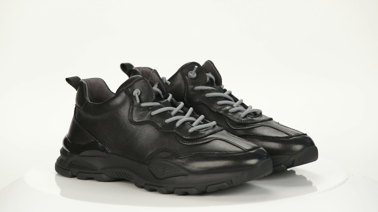 Черные кроссовки из кожи VK83-142284