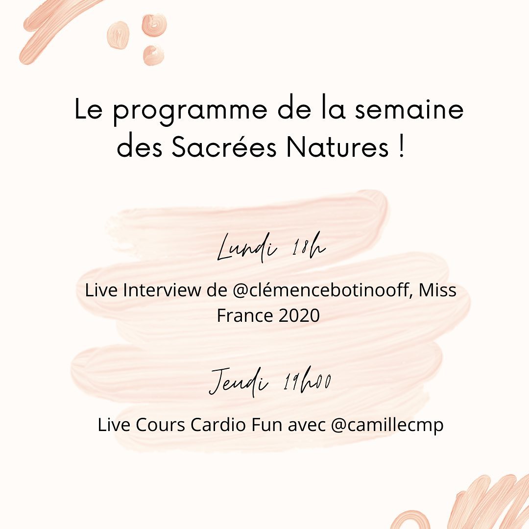 Corine de Farme France - Qui dit lundi, dit nouveau programme bien-être de la semaine ! 🌿 Rendez-vous à 18h avec @clemencebotinooff , Miss France 2020 qui vous partagera toutes ses astuces beauté e...