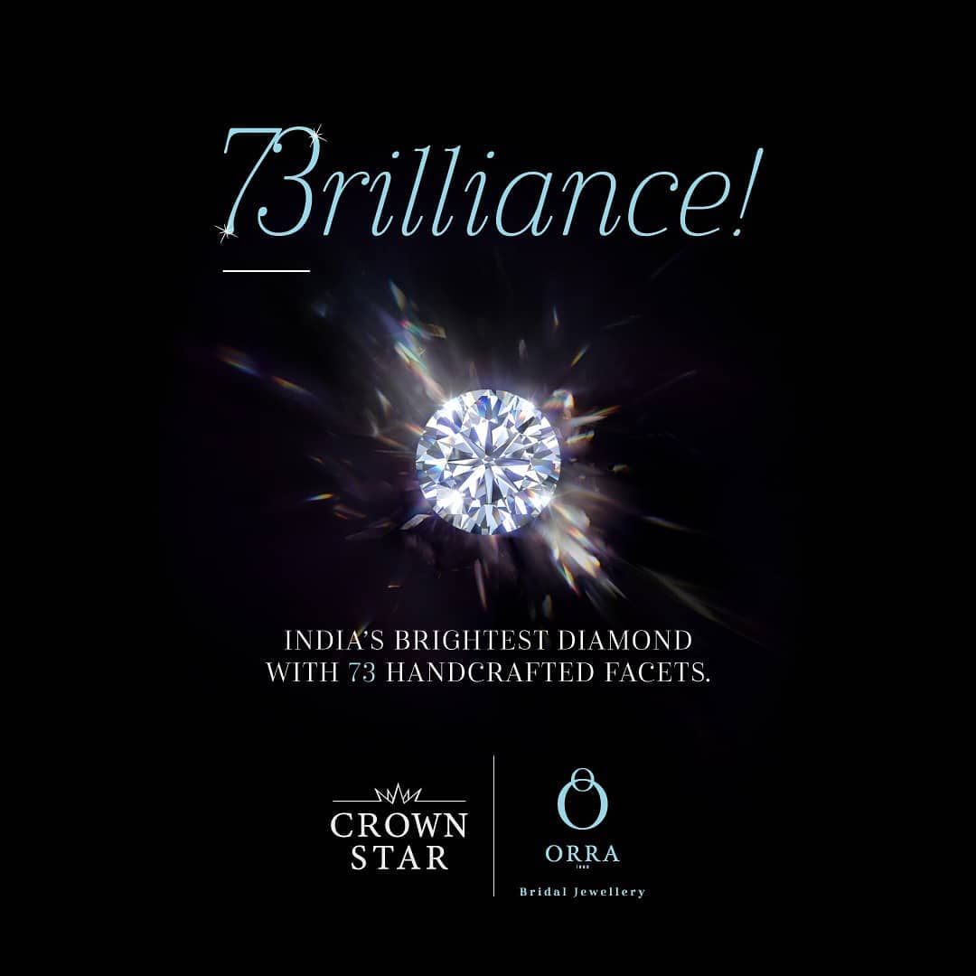 ORRA Jewellery - Witness the incomparable sparkle of India’s brightest diamond. The ORRA Crown Star. It's 73 handcrafted facets make it so brilliant, that it can’t help but steal the spotlight.

#orra...