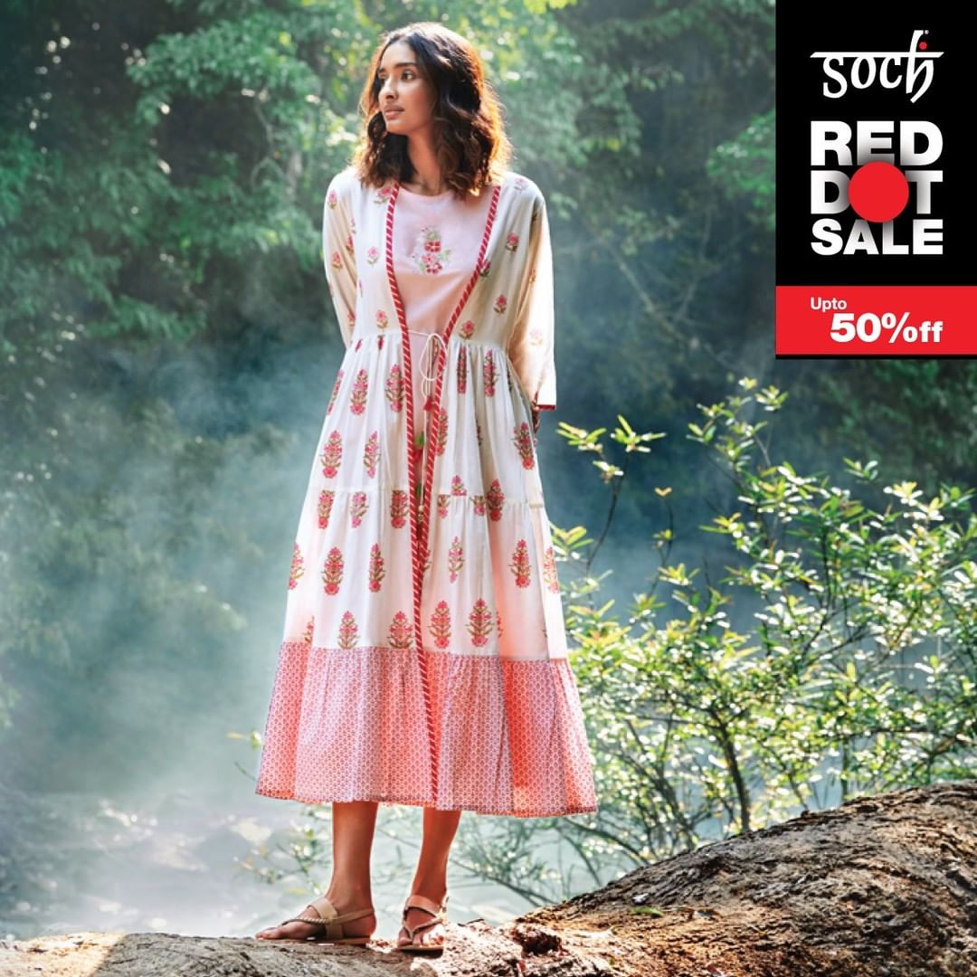 Soch - Floral prints meet classy silhouette to create a stunner outfit. 

Shop stunning Soch ensembles at the Red Dot Sale. 
Link in bio.

#newarrivals #SochRedDotSale #ethnicfashion #RedHotDeals