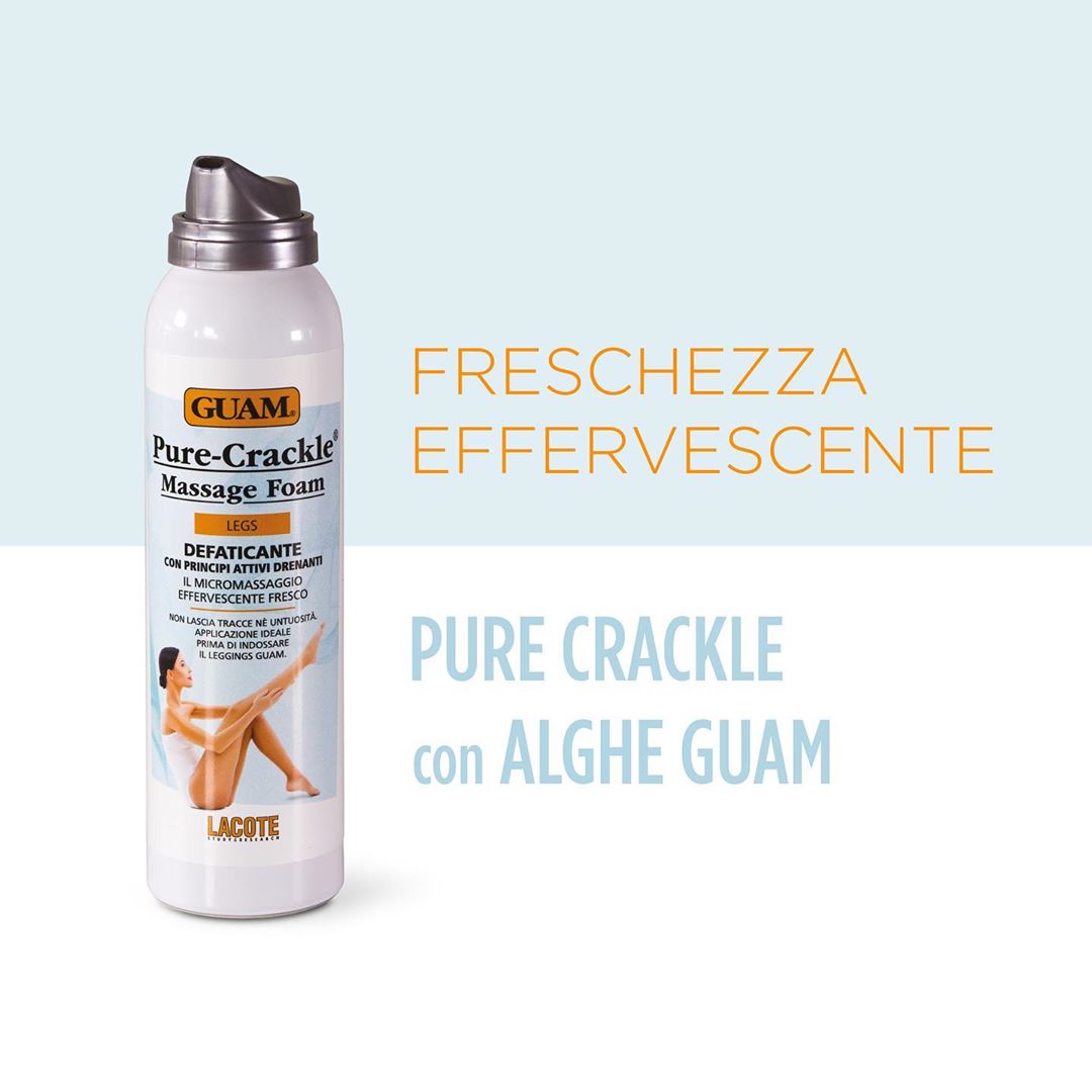 Fanghi d'alga Guam - PURE-CRACKLE MASSAGE FOAM
E' tornata la mousse corpo che una volta applicata volumizza in forma EFFERVESCENTE
stimolando la pelle con un MICROMASSAGGIO RINFRESCANTE DEFATICANTE!...