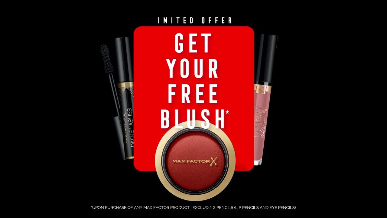 Get your Free Blush upon purchase of any product,  excluding pencils
