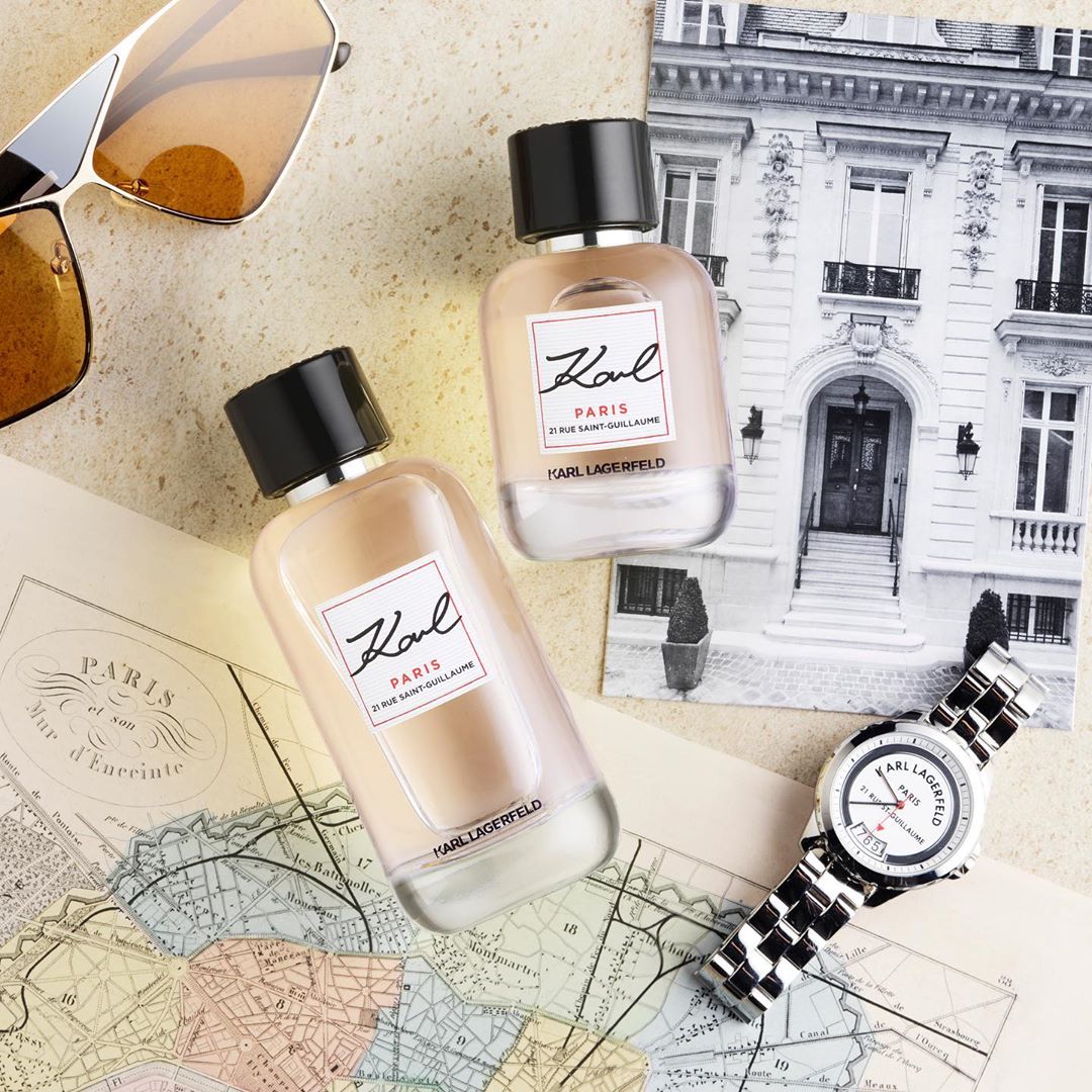 KARL LAGERFELD - Introducing two new fragrances, inspired by a trip around the world with Karl Lagerfeld. For her: Paris 21 RSG combines bursts of crisp mandarin with jasmine and patchouli. For him: N...