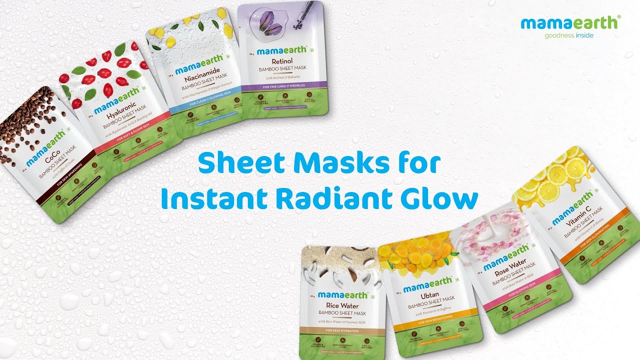 Get Instant glow with Bamboo Based Sheet Masks | Mamaearth India