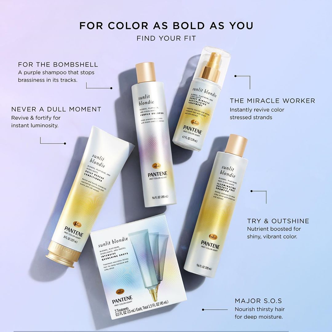 Pantene Pro-V - The search is over! We've got what you need to keep your blonde bright & free from brassiness ☀️ Safe on ALL hair types ✅
.
.
.
.
.
#blondehair #purpleshampoo #blondes #blondie #natura...