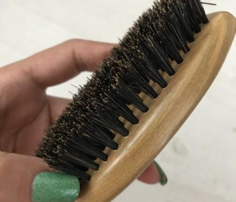 Расческа для волос со щетиной кабана Aliexpress 1PC Sandalwood Hairbruh Boar Bristles Wooden Comb Hair Brush Green Sandalwood Handle Hair Care Comb DE14 фото