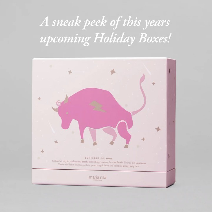 Maria Nila Stockholm - SNEAK PEEK! This years upcoming holiday boxes are created to highlight each series personality in a playful way - which makes the gifting even more unique for that special one 💕...