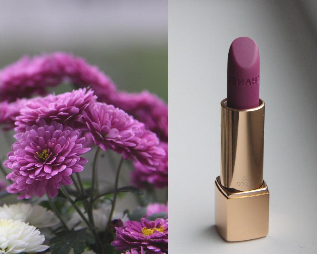 Shining and matte lipstick Chanel Rouge Allure Velvet Luminous Matte Lip Colour in shade 50 La Romanesque - review