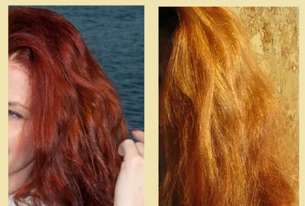 За сколько смывается красный с волос