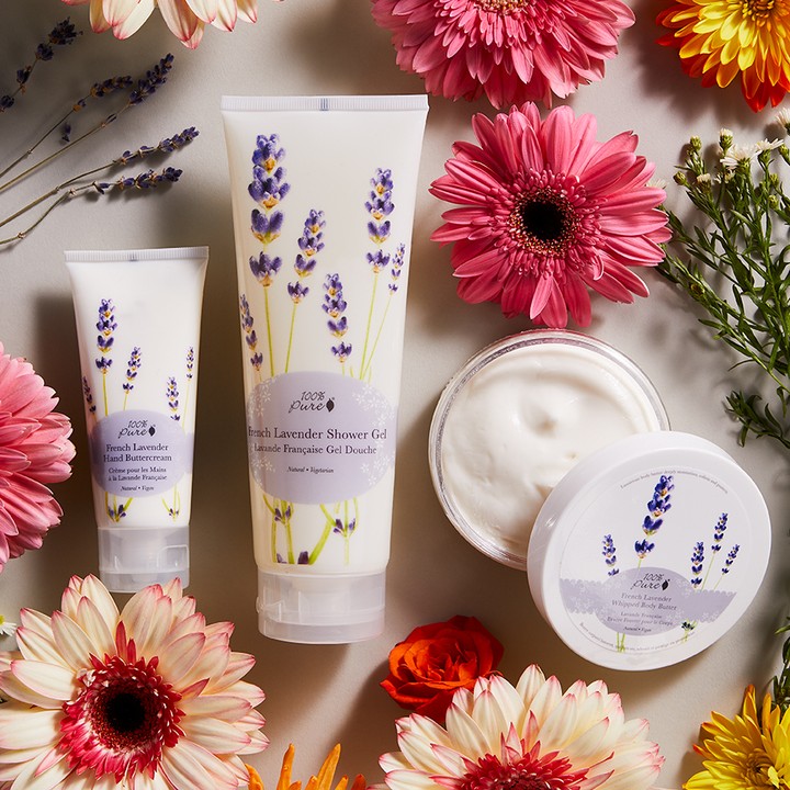 100% PURE - Category is: FLORALS. 🌼🌸 This #frenchlavender calming paradise is found in our "Lovely in Lavender" Body Set on 100percentpure.com. Inhale and feel the soothing elements of lavender in you...