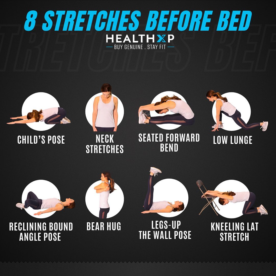 HealthXP® - Must try👆🏻
.
Stretching before bed relaxes your muscles and helps prevent you from waking up with pain.
.
Follow @health_xp for more such tips✨
.
#stretching #nightroutine #stretches #flex...
