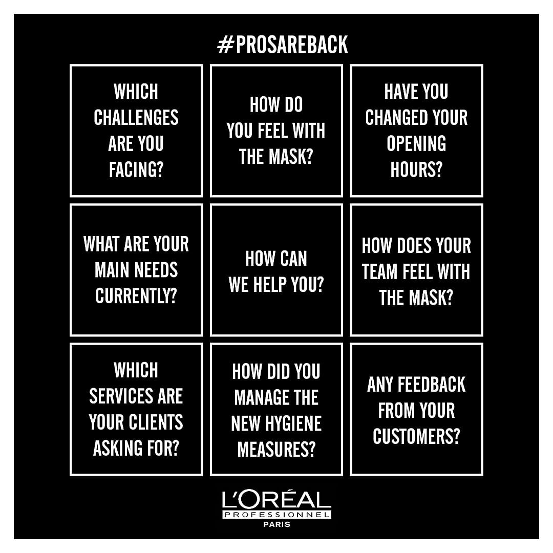 L'Oréal Professionnel Paris - #ProsAreBack
.
🇺🇸/🇬🇧 Lockdown is progressively ending in many countries and you’re now facing different ways of working!
Which challenges are you facing? What are your ma...