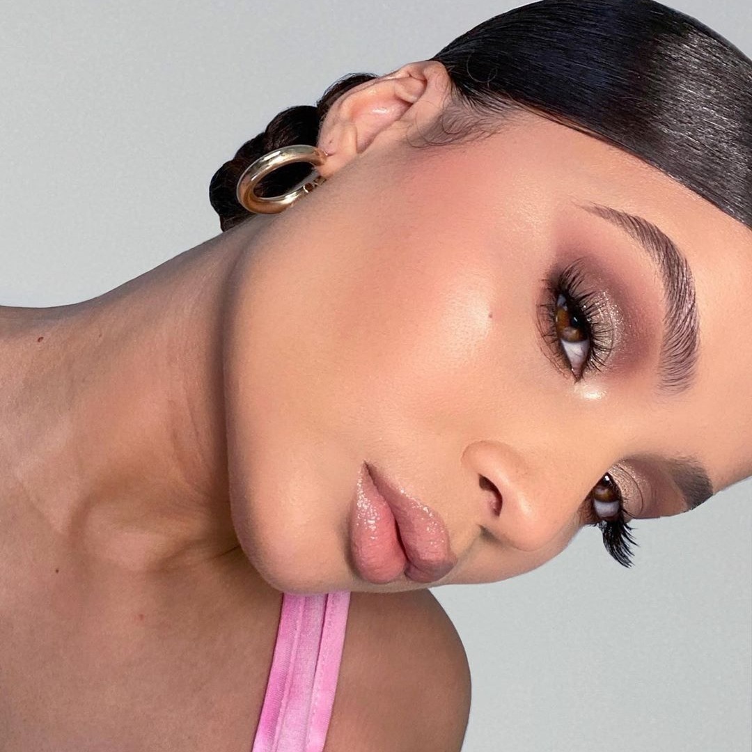 NYX Professional Makeup - @leesondra_ completes this sultry, soft glam with a nude gloss 💋 She wears our Filler Instinct Plumping Lip Color in 'Beach Casual' + Butter Gloss in 'Fortune Cookie' for the...