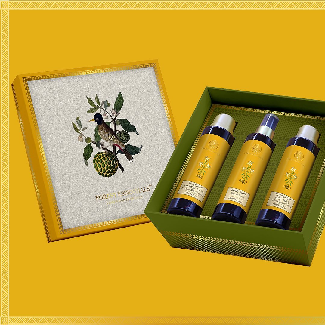 forestessentials - This gift box is thoughtfully curated to complete your luxurious bath and body care rituals, as the sensuous, warming and intrinsically Indian fragrances of Parijat or Honey Vanilla...