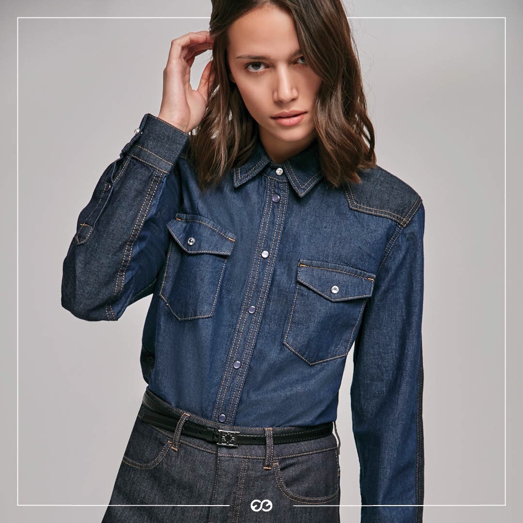 ESCADA - This #EscadaSport denim shirt was made to be worn again and again. Dress it up with tailored trousers or dress it down with jeans in a darker wash for the ultimate in pared-back luxury. #Pre-...