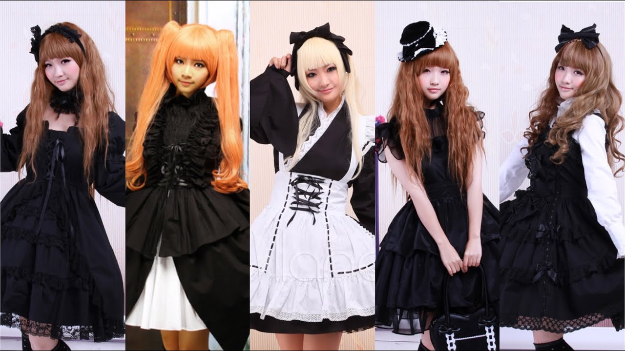 Five Different Gothic Lolita Dresses Including OP Dress With Short Sleeves Long Sleeves