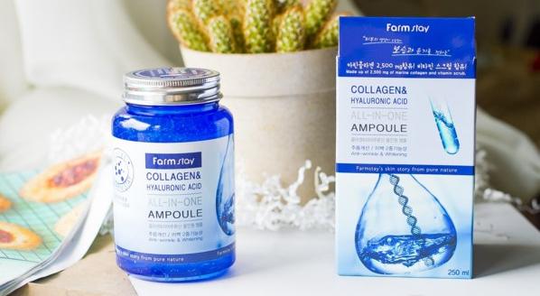 Многофункциональная ампульная сыворотка FarmStay Collagen & Hyaluronic Acid All-in-one Ampoule фото