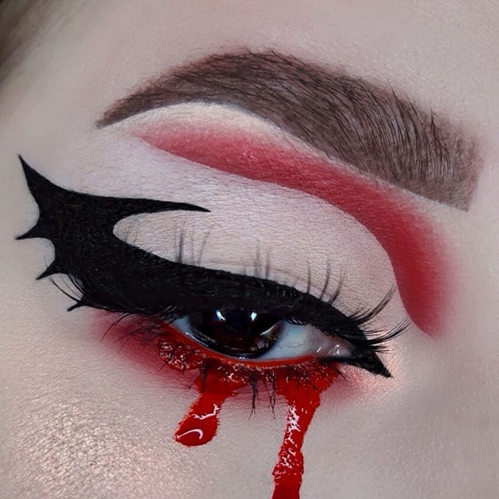 NYX Professional Makeup - Shawty a lil batty 🦇 @jessielynniac uses our That's The Point Eyeliner in 'Hella Fine' to create this sharp graphic liner ❤️ • #nyxcosmetics #nyxprofessionalmakeup #crueltyfr...