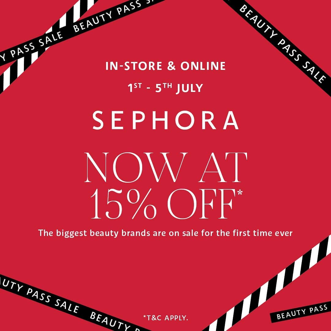 NNNOW - It’s SEPHORA👏SALE👏TIME👏Get 15% OFF on Huda Beauty, Pixi, Nudestix & MORE. Shop at the Beauty Pass Sale from 1st - 5th July. See you there hun 😘

#Sephora #Sephorasale #midweekmotivation #sepho...