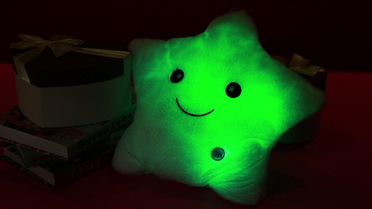 Smilling Face Star Shape Variable Color Luminescence Pillow