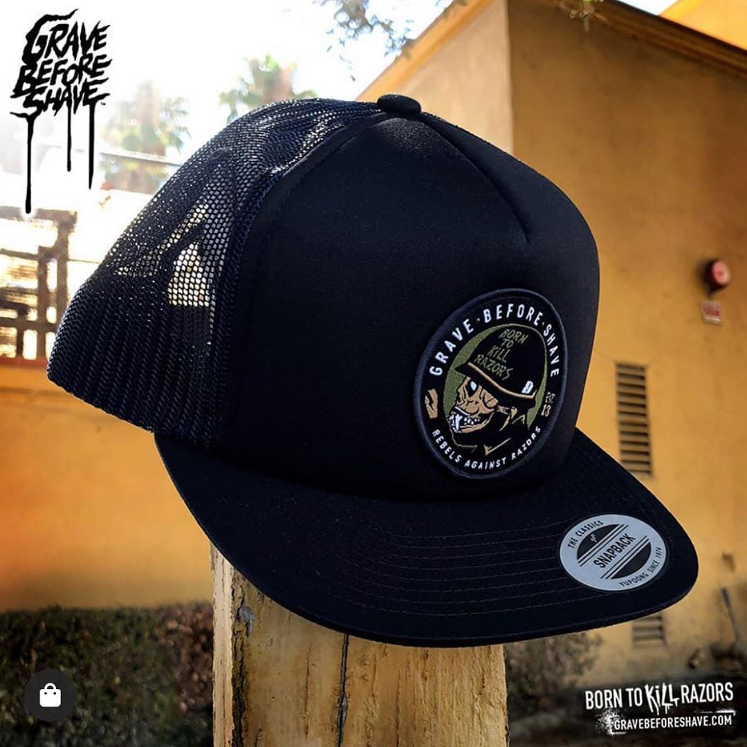 wayne bailey - - Born to Kill Razors Tucker Hat -
Available at:
GRAVEBEFORESHAVE.COM 
#beard #beards #bearded #beardoil #beardoils #beardbalm #beardbalms #beardlove #beardlife #beardedvillains #bearde...