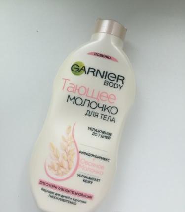 Отзыв о Молочко для тела Garnier тающее для кожи тела взрослых и детей с овсяным молочком, успокаивающее от Lelah  - отзыв