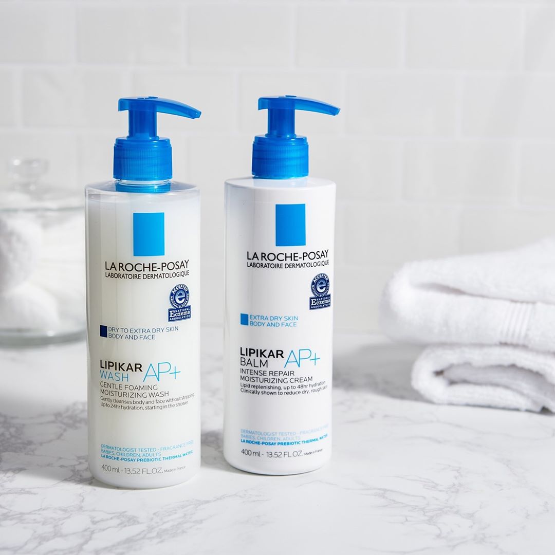 La Roche-Posay USA - Behold our #Lipikar skincare routine safe for the whole family’s sensitive skin, featuring our #NEW Lipikar Wash AP+!⁣
 ⁣
1️⃣ Cleanse body & face with Lipikar Wash AP+⁣
24H hydrat...
