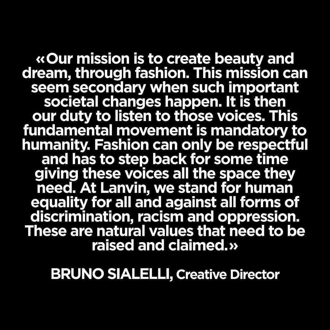 LANVIN - Black Lives Matter.