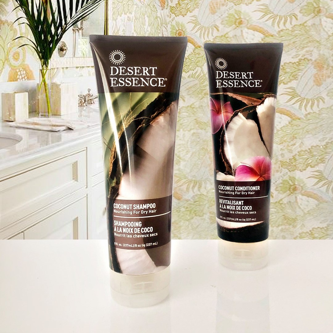 iHerb - Give stressed out locks life with @desert_essence. Their cruelty-free, coconut oil-infused shampoo and conditioner will moisturize, smooth, and strengthen your tresses, bringing them back to t...