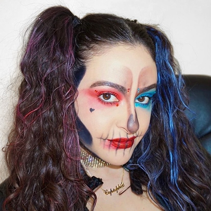 Soufeel.com - Never be ashamed of a scar. It simply means you’re stronger than whatever tried to hurt you. —Harley Quin ♥️💙 Get your own unique necklace in our bio! • @makeupartist.nb #Halloween