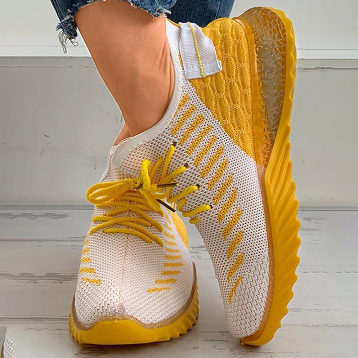 Joyshoetique - Lace-up Colorblock Knit Casual Sneaker 🔥⁠
Search🔍:[LZT3136] ⁠
👠www.joyshoetique.com👠⁠
⁠
 #fashion #style #love #instafashion #shopping #beautiful #sneakers #beauty #cute