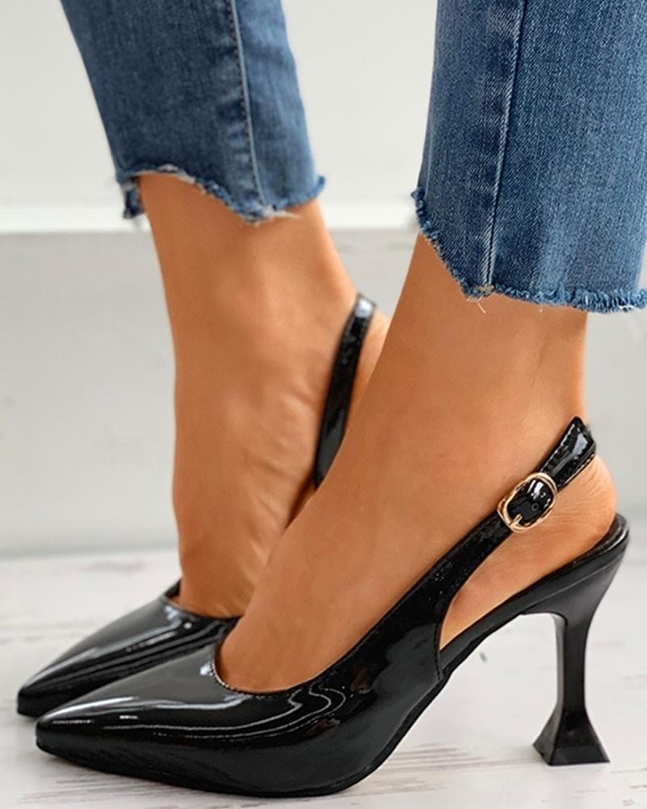 Joyshoetique - Slingback Pointed Toe Pyramid Heel 🔥⁠
Search🔍:[LZT2986] ⁠
👠www.joyshoetique.com👠⁠
⁠
 #fashion #shoes #style #heels #shoestagram #love #ootd