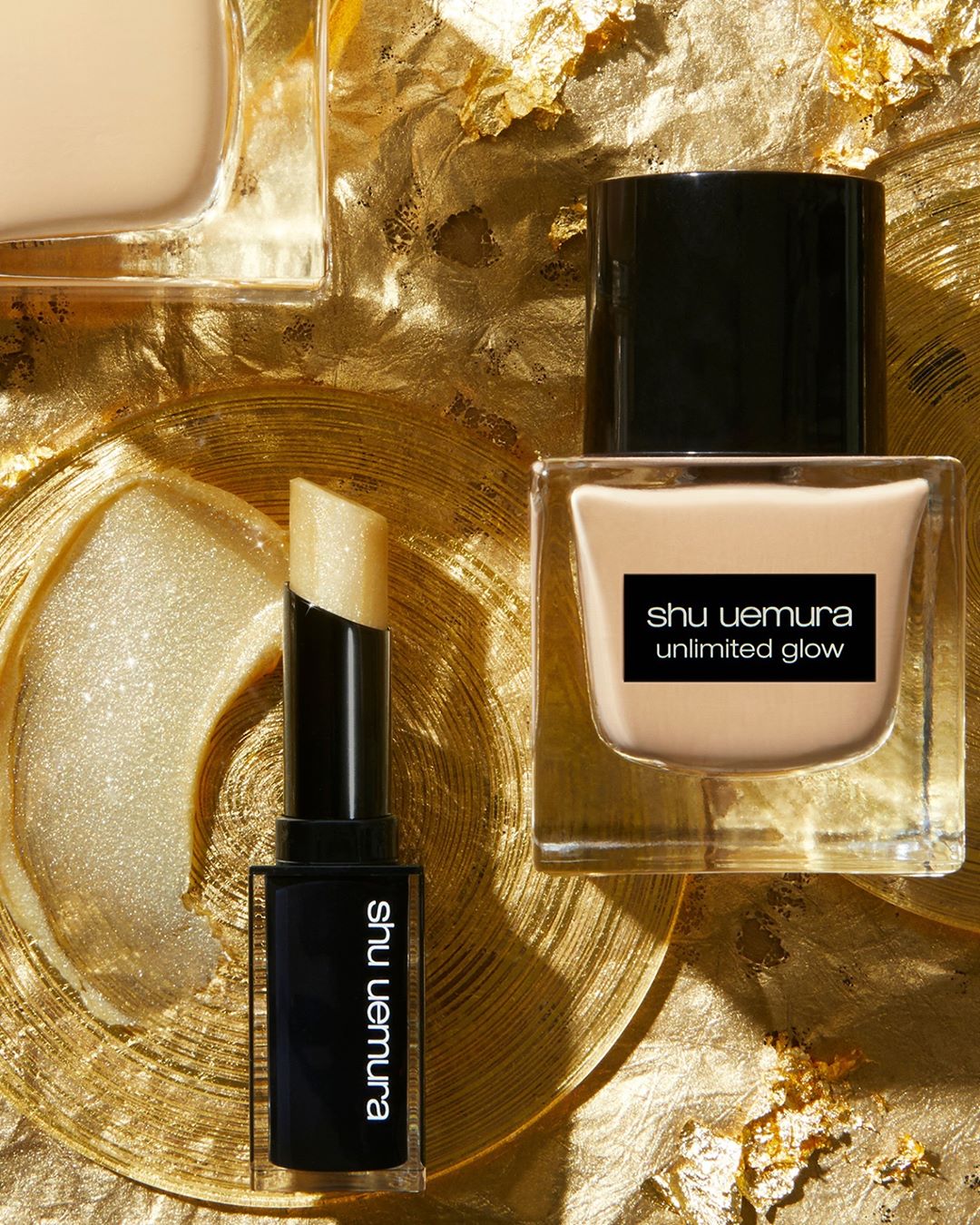 shu uemura - ready, set, glow! in just a few simple steps with unlimited foundation glow and rouge unlimited “glitter”. ✨🕓 #shuuemura #unlimitedfoundation #rougeunlimited⁠