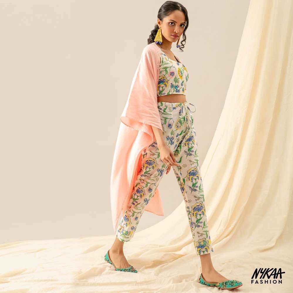 Nykaa Fashion - This combination of a cape and co-ord set feels at home on your couch and at the next intimate outing you have lined up✨All you need to do is switch the accessories! Shop the look now...