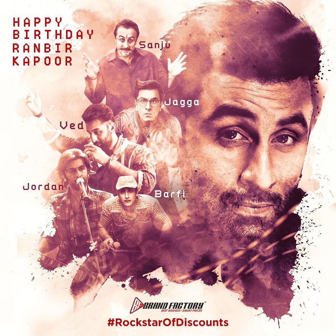 Brand Factory Online - Happy birthday to the supremely talented, and most versatile actor out there, Ranbir Kapoor ⭐️🙌🏼 

Brand Factory Online wishes you all the success in your future endeavours 🥳🎂...