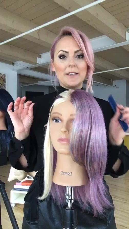 Schwarzkopf Professional - @michellefinlaysonhair for Schwarzkopf Pro Essential Looks Punk Spirit from @edoardopaludo #chromaID #haircolor #hairtutorial #EssentialLooks #haircolorist #haireducation #p...